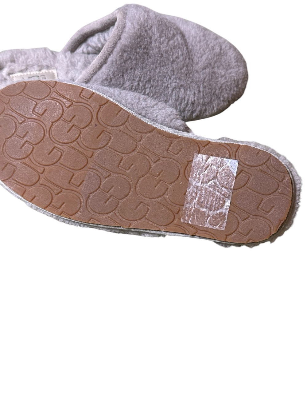 UGG Fluffette Gray Slipper Womens Sz 8 Shearling Wool Slip On House Shoes - Picture 6 of 9